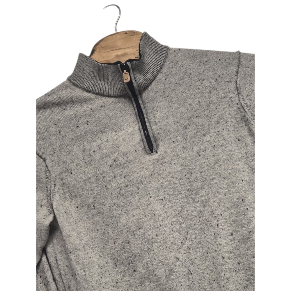Vineyard Vines Men's Pullover 1/4 Zip Sweater  Cashmere Cotton Gray Large